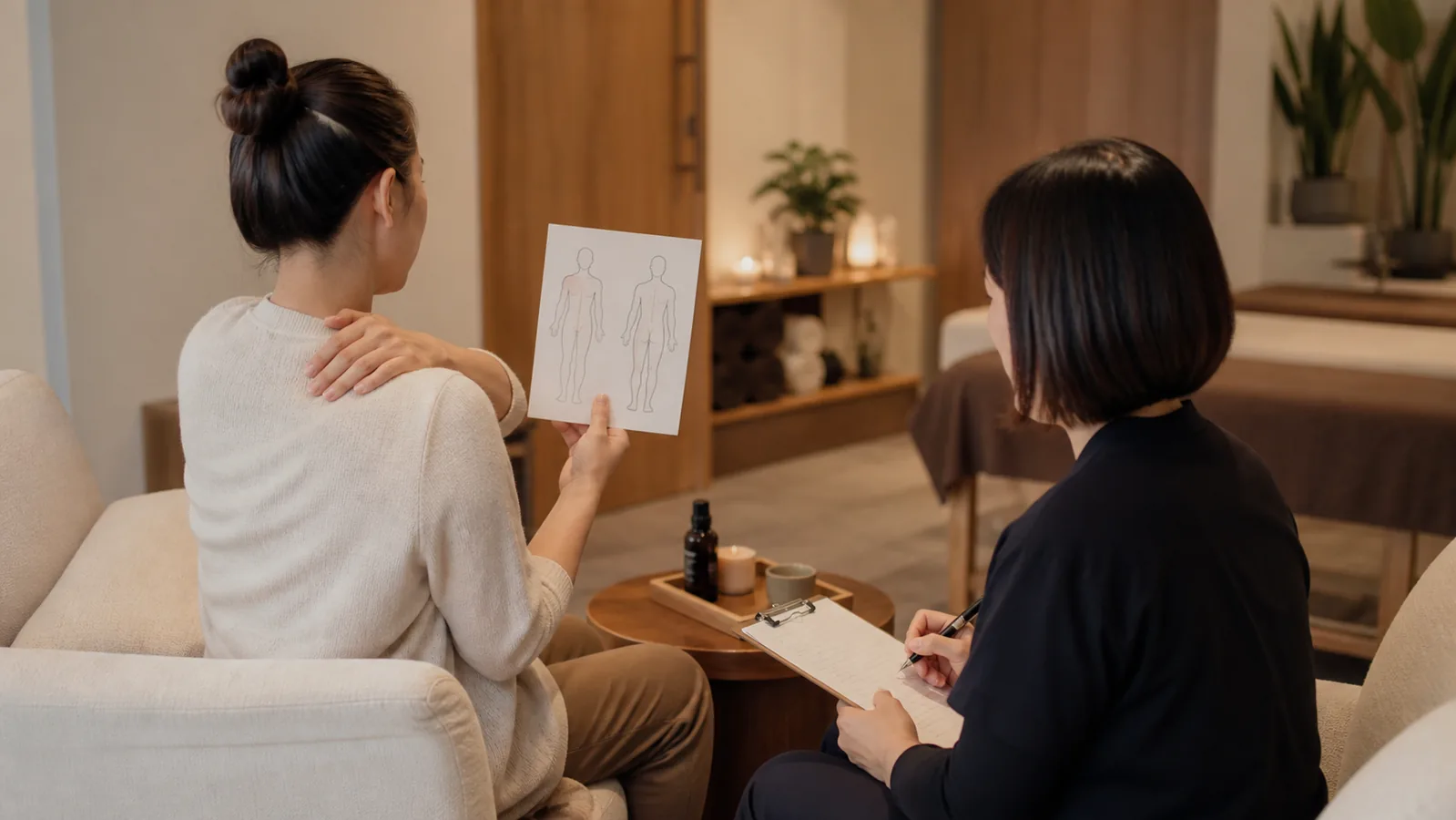 按摩前不知道怎麼形容不舒服？用位置、感受、時間說清楚需求 - 金手指按摩